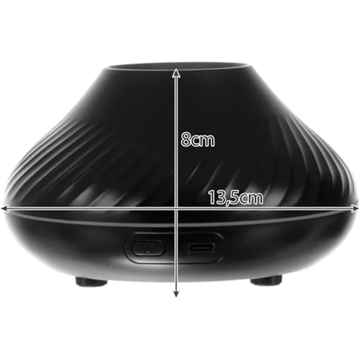 Ruhhy 3-in-1 Aromadiffuser Luftbefeuchter, 0,13 l Wassertank, RGB-LED-Lampe mit Feuereffekt, schwarz – Bild 2