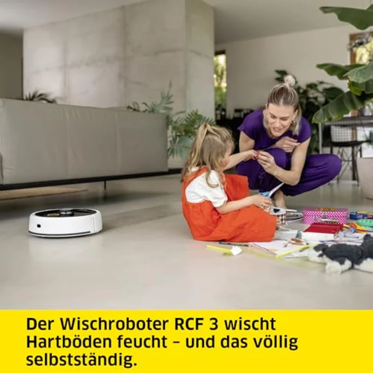 Kärcher Wischroboter RCF 3, smarte App-Steuerung, LiDAR-Laser-Navigation, Kartierung, Raum- und Hinderniserkennung, 120 min. Laufzeit, für Hartböden – Bild 2