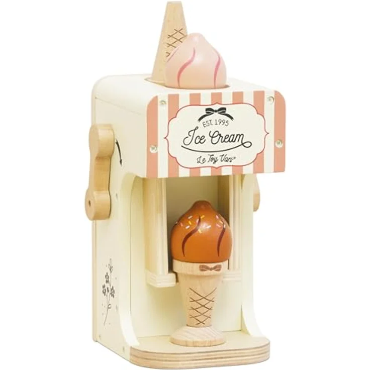 Le Toy Van Eismaschine Serie LTV, Holzspielzeug mit Zubehör und beweglichem Hebel, Pastellfarben – Bild 1