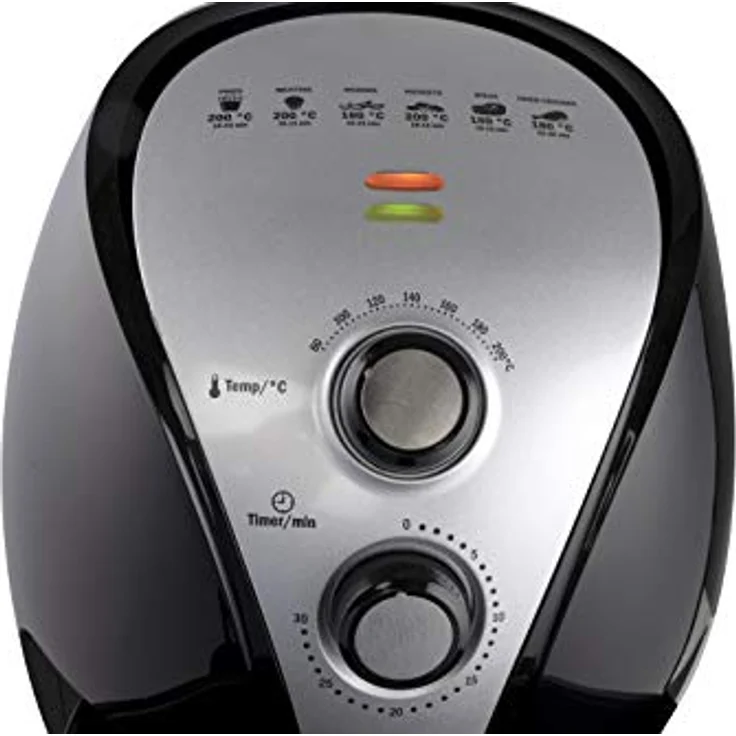 alpina Heißluftfritteuse Airfryer, ohne Öl, XL 3,2 Liter Fassungsvermögen, 80-200 Grad, 1500 Watt, Schwarz, Kunststoff – Bild 4