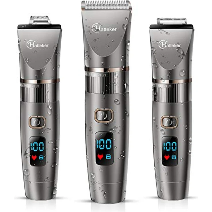 Hatteker Haarschneidemaschine Profi Haarschneider Herren Haartrimmer Bartschneider Barttrimmer Präzisionstrimmer Langhaarschneider Wasserdicht 3 In 1 – Bild 2