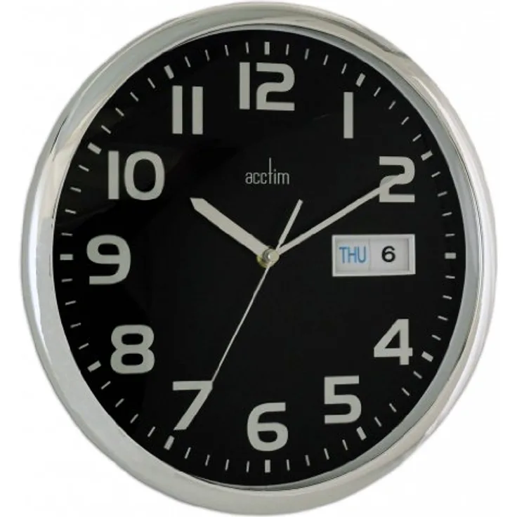 Acctim Wanduhr, Kunststoff, Schwarz, 32 cm