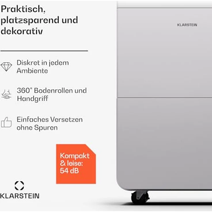 Klarstein Luftentfeuchter Elektrisch bis 50m2, Smart Luftentfeuchter für Wohnung, Bad & Keller, Luft-Entfeuchter Leise, Elektrischer Dehumidifier mit WLAN IoT App, Bautrockner mit 55 L Kapazität – Bild 2