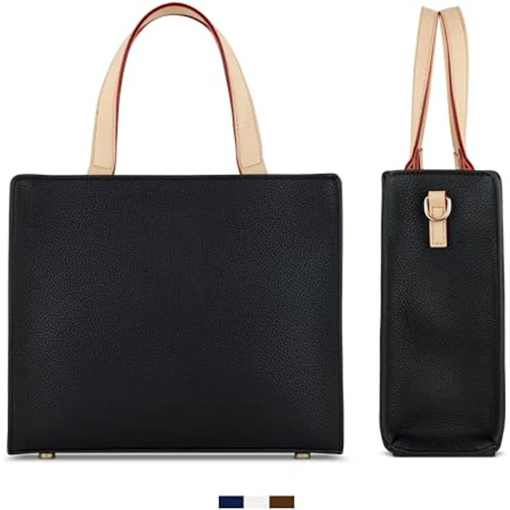 bugatti Ella Mini Tote Bag - Damen-Kunstledertasche in Schwarz mit abnehmbarem Schultergurt und eleganten Design, 23 x 8,5 x 19,5 cm – Bild 3