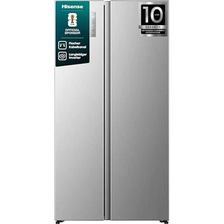 Hisense RS3P558NEIC, Side-by-Side Kühl-/Gefrierkombination mit 544 Litern, No Frost und manuellem Wasserspender, grau – Bild 1