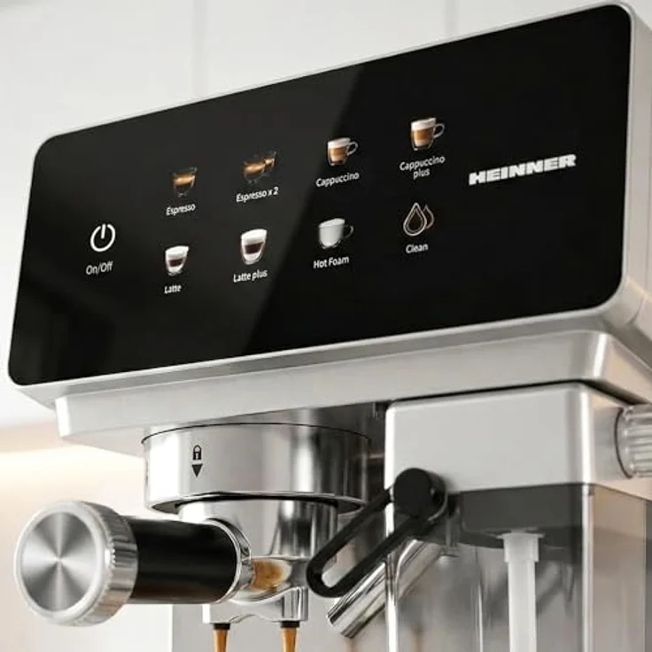 Heinner HEM-LK20DMLK Espressomaschine, 20 Bar Pumpdruck, 1350W, 1,6L Wassertank, externes Milchsystem – Bild 7