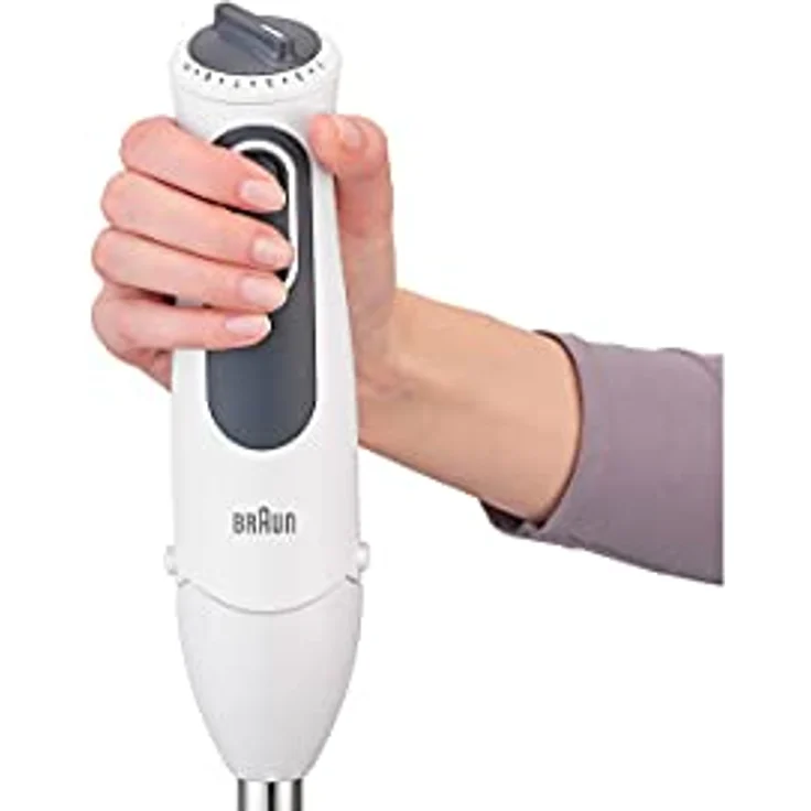 Braun MQ 3105B MultiQuick 3 Vario Stabmixer, 750W, EasyClick, POWERBell Plus, inkl. Doppel-Schneebesen, Mixbehälter, Kunststoff, weiß – Bild 3