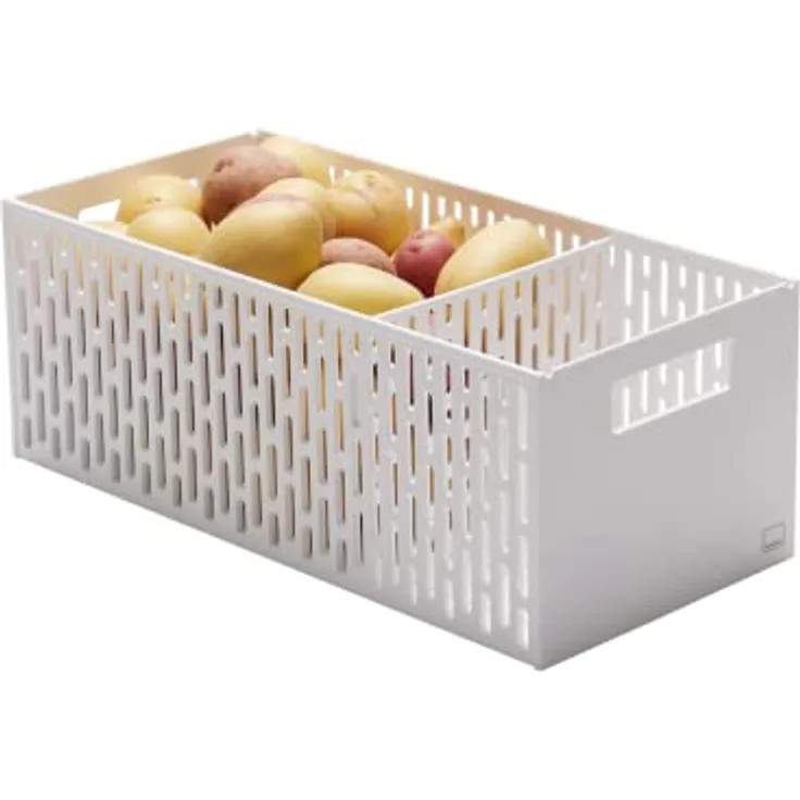 YAMAZAKI Stapelbarer Gemüsesocker Gemüsekorb, Plastik, Weiß, One Size