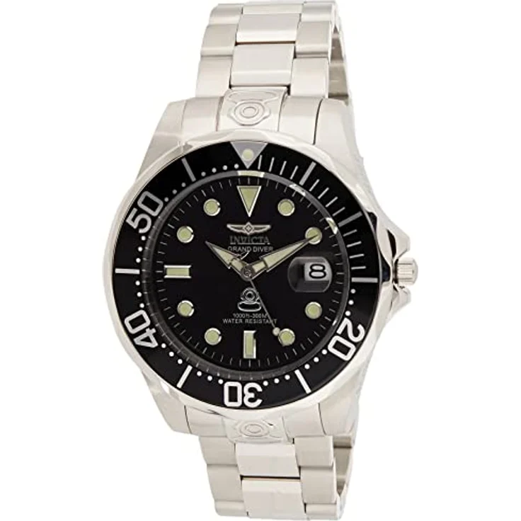 Invicta Pro Diver 3044, Edelstahl Herren Automatikuhr mit schwarzem Zifferblatt, 47mm, 30 bar wasserdicht, 2 Jahre Garantie – Bild 1