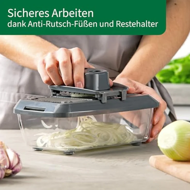 Chefkoch Mehrzweck Gemüseschneider 16-Teilig – Das Multi-Tool für die Küche ist Cutter, Dicer, Slicer, Chopper und Küchenschneider in einem Set – Multischneider für Gemüse – Bild 5