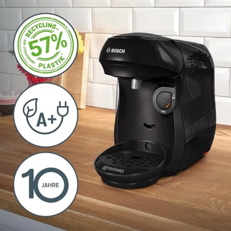 TASSIMO Kapselmaschine TAS102E, Recycled black, 1400 W, Made in Europe – Bild 4