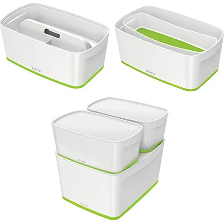 Leitz MyBox Klein mit Deckel Wow, Weiß/Grün, S – Bild 3