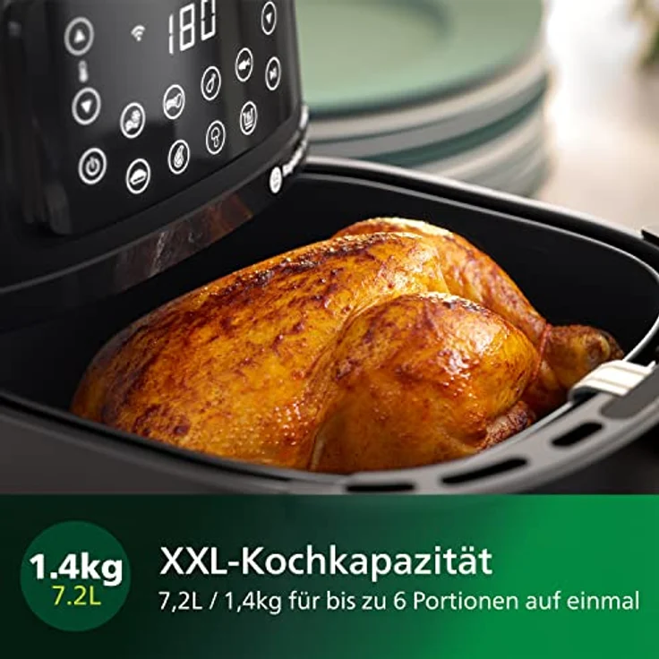 Philips Airfryer 5000 Serie XXL, 7,2L (1,4Kg), 16-in-1 Airfryer, Wifi Verbunden, 90% Weniger Fett Mit Rapid Air Technologie, Rezepte-App (HD9285/90) – Bild 5