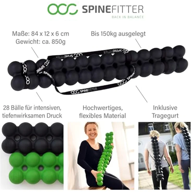 SISSEL SPINEFITTER Anthrazit | Massagegerät für Rücken & Balance, löst Verspannungen & Blockaden | Ideal zu Pilates und Yoga | Zur Entspannung der Wirbelsäule | Für Zuhause & Praxis – Bild 4