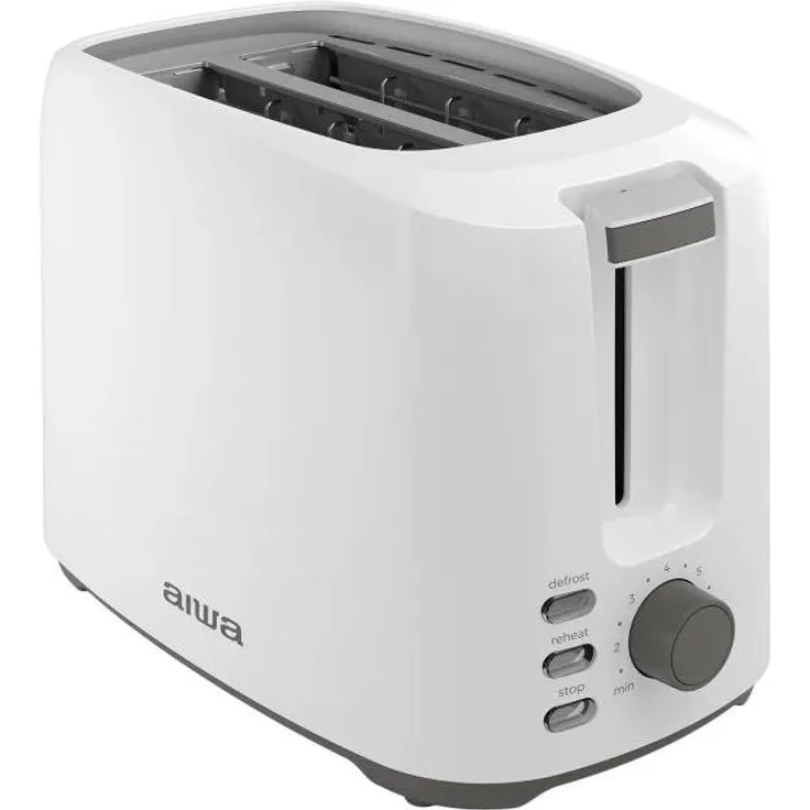 Aiwa Asatan Toaster, 750W mit 2 Schlitzen, 7 Bräunungsstufen, weiss