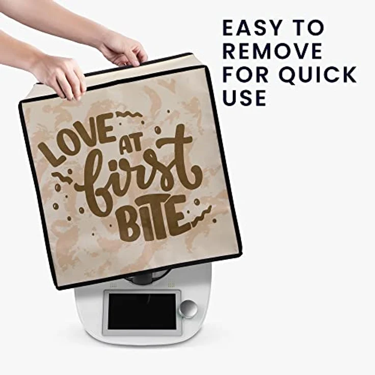 kwmobile Hülle kompatibel mit Thermomix TM5 / TM6 - Küchenmaschine Abdeckhaube - Dunkelbraun Hellbraun Beige - Schutz vor Staub, UV-Strahlen und Spritzern – Bild 3