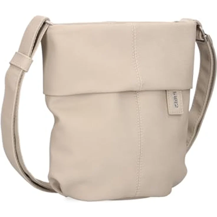 Zwei Mademoiselle.M Umhängetasche, beige, 22 cm x 6 cm x 21 cm aus 100% Polyurethan – Bild 1