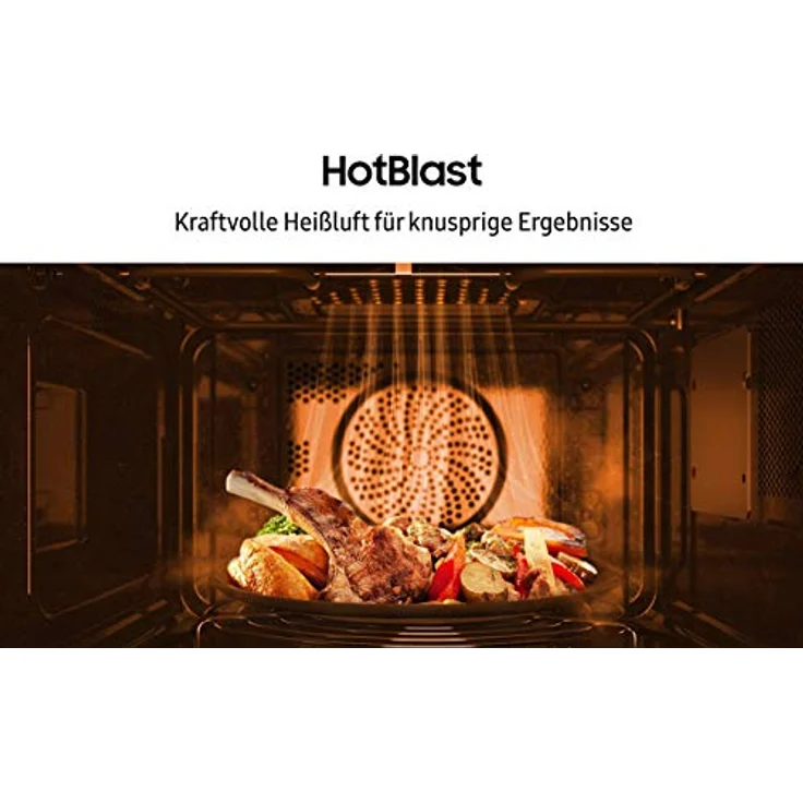 Samsung MW6000M MC2BM6035CS-EG Kombi-Mikrowelle mit Grill und Heißluft - 900 W - 28 L Garraum Extra groß - 51,7 cm Breite - HotBlast-Technology - SlimFry - silber - E-Commerce Verpackung – Bild 4
