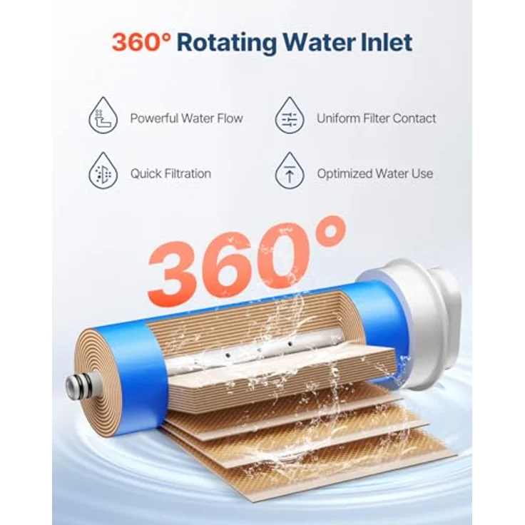 VEVOR Umkehrosmosesystem SS-009, 800 GPD, 11-stufiger Wasserfilter-Ersatz mit 24 Monaten Lebensdauer, kompatibel mit SS-006 Untertisch-Wasserfilter – Bild 4