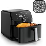 Tefal Easy Fry Mega Heißluftfritteuse EY8558E0, 7,5 Liter, für bis zu 8 Personen, 99% weniger Fett, 8 automatische Gareinstellungen, digitales Display, spülmaschinengeeignet, Schwarz