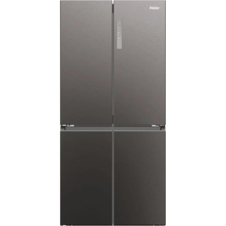 Haier HCR3818ENMD Side-by-Side Kühlkombination, 467 l Gesamtvolumen, Energieeffizienzklasse E, Grau, mit MultiAirflow-System und Schnellgefrier-Funktion