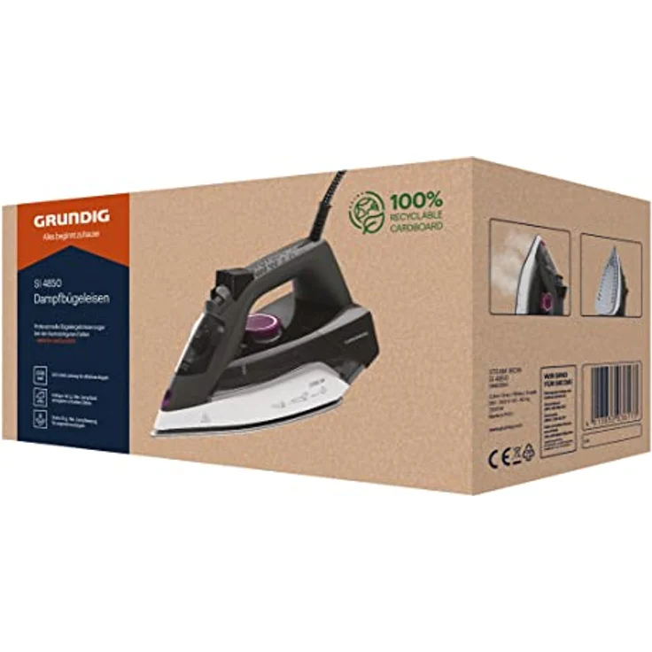Grundig SI 4850 Dampfbügeleisen, Grau-Weiß-Violett – Bild 5
