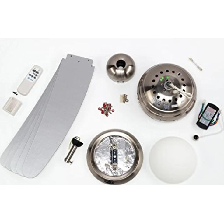 132 cm Deckenventilator Bendan 72220 mit Einzelleuchte und fünf Flügeln, Ausführung in seidenmattem Chrom mit Opalmilchglas – Bild 5