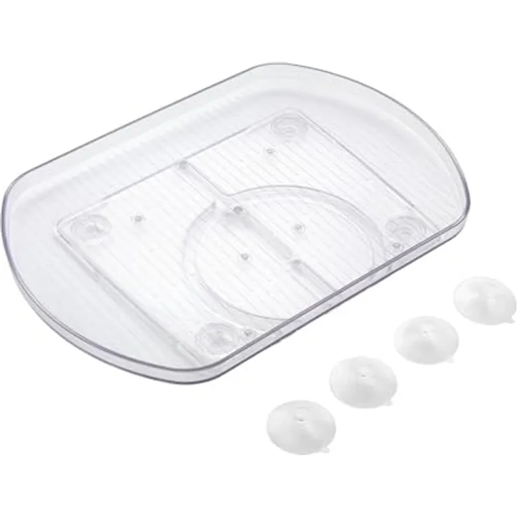 Metaltex Drehplatte Loop, transparente Kunststoff-Drehplatte mit 360°-Drehfunktion und rutschhemmender Oberfläche, max. 5 kg tragbar