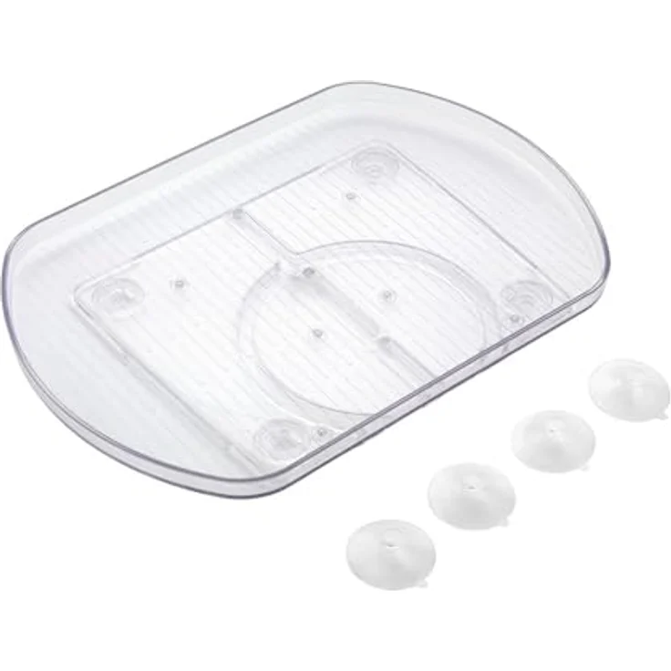 Metaltex Drehplatte Loop, transparente Kunststoff-Drehplatte mit 360°-Drehfunktion und rutschhemmender Oberfläche, max. 5 kg tragbar – Bild 1