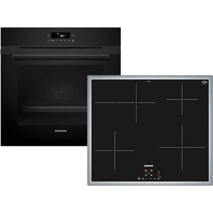 Siemens Set PQ223IA00Z, Pyrolyse Backofen HB271ABB3 + Induktionskochfeld EH64KBFB5E, 5 Backofenfunktionen, activeClean, powerBoost, Deep black inox