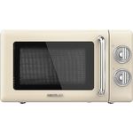 Cecotec Proclean 3110 Retro Beige Mechanische Mikrowelle mit Grill, 700 W in 6 Stufen, Timer bis zu 30 Minuten, Auftaumodus, Vintage-Design in Beige, Stahl-Finish