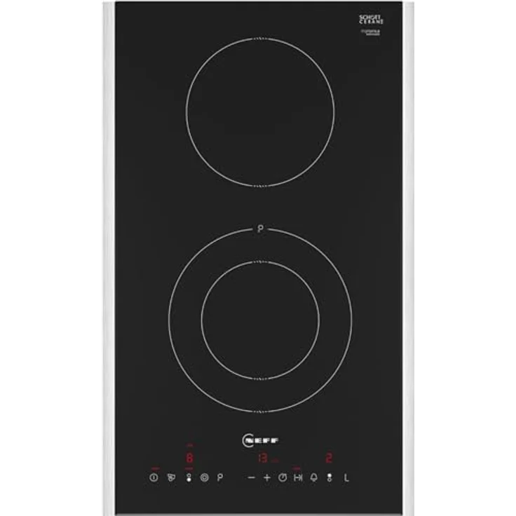 Neff, T13TDF9L8, Domino Kochfeld, N70, Breite 30 cm, Autarkes Elektro-Kochfeld, TouchControl Bedienung, Schwarz mit Rahmen aufliegend – Bild 1