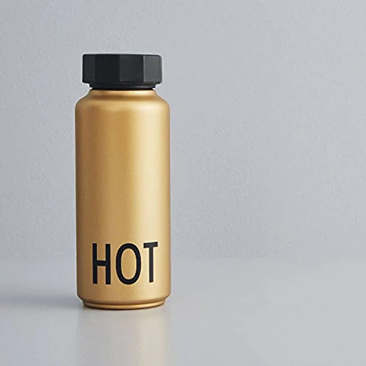 Design Letters Edelstahl Trinkflasche Gold Kohlensäure geeignet BPA-Frei Thermoskanne 12 Stunden Heiß – Bild 7