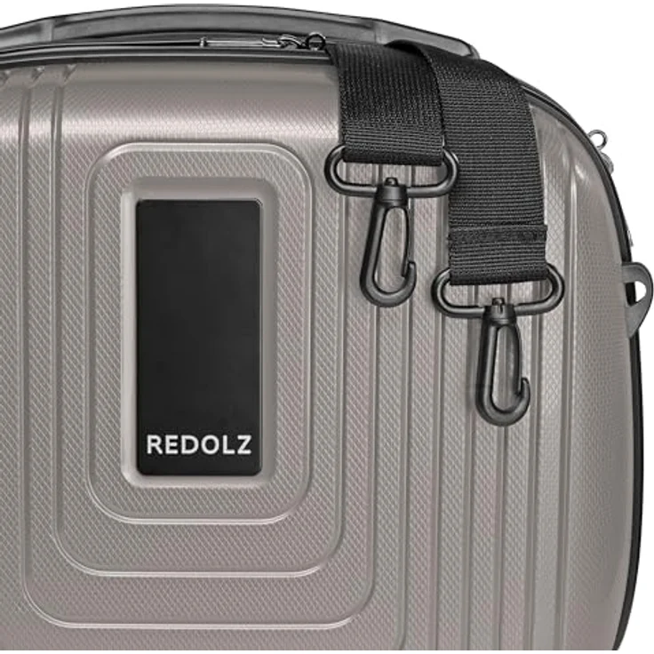 REDOLZ Hartschalen Handgepäck Kosmetik-Koffer | 34 x 17 x 27 cm aus leichtem Polypropylen (Essentials 14) - Stabiles Beauty-Case mit Aufsteckfunktion in elegantem Schwarz - Preisvergleich – Bild 4