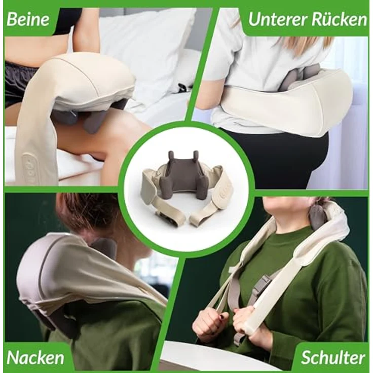 Lifenaxx Nackenmassagegerät mit Wärme LX-046, Tiefengewebs-Nacken- und Schultermassagegerät zur Schmerzlinderung, einstellbare Geschwindigkeit, 2 Modi - Für Nacken, Schultern, Beine, Rücken – Bild 3
