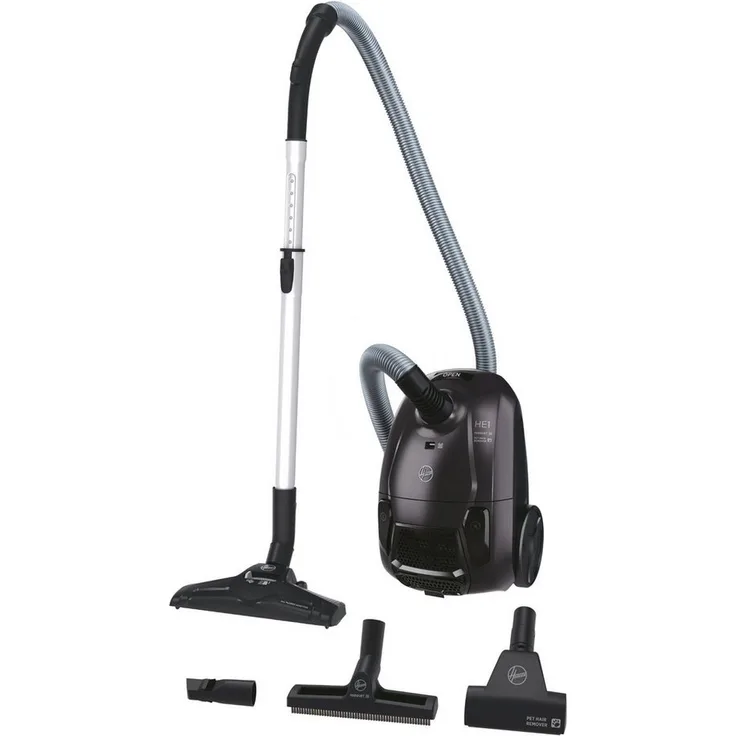 Hoover Bodenstaubsauger HE1 mit Beutel & Tierhaar-Düse [HE120PET] - Große Beutelkapazität, geeignet für alle Bodenarten, ideal für Haustierbesitzer