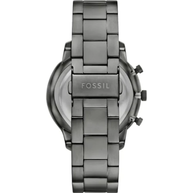 Fossil Herren Analog Quarz Uhr mit Edelstahl Armband FS6111, blaues Zifferblatt, Gunmetal Armband – Bild 3