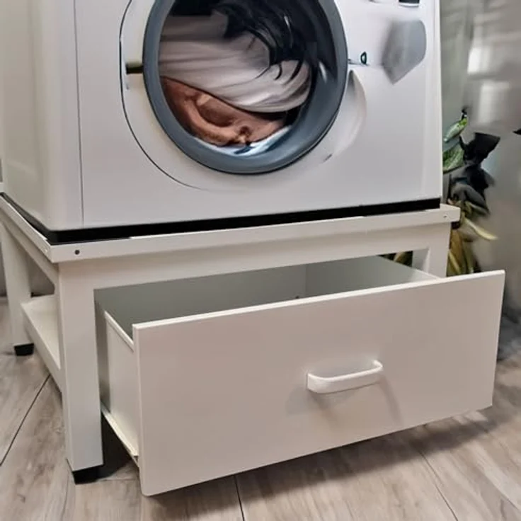 hausratplus Untergestell Podest f. Waschmaschine Schublade Sockel weiß – Bild 3