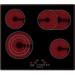 Wolkenstein WEB-C4-3KBG Glaskeramikkochfeld | Bräterzone | Dreikreiszone | Timer | Kindersicherung | Stop & Go Funktion | 9 Heizstufen | 59 cm Breite | 6700 W Leistung, Edelstahlrahmen