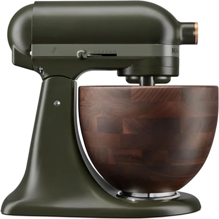 KitchenAid Artisan 4,7 Liter Küchenmaschine 5KSM180WSEEG- Design Edition: Evergreen, Walnussholzschüssel, Edelstahl-Rührwerkzeuge in Grün – Bild 4