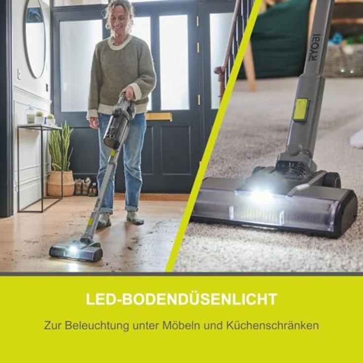 RYOBI 18 V ONE+ Brushless Bodenhandsauger RSVS18BL-1C40G, 90 AW Saugleistung, bürstenloser Motor, inkl. 4,0 Ah Akku und 2,0 A Ladegerät, Anthrazit – Bild 4