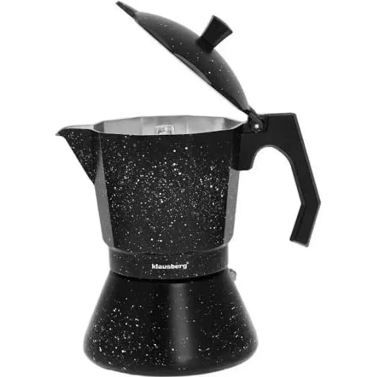 Klausberg Moka Express KB-7161, 12 Tassen Espressokocher aus Aluminium mit Marmorbeschichtung für Induktionsherd – Bild 4