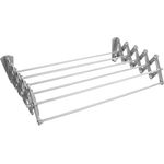 ABJ Wandwäschetrockner Teleskop Wäschetrockner für die Wand Akkordeon Trockenständer Wandmontage (Silber, 70cm) - Geräumiger Wandwäschetrockner mit kunststoffbeschichteten Stahlstäben