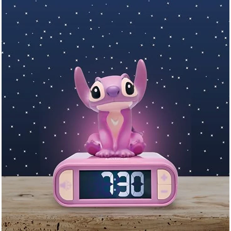 LEXIBOOK Disney Stitch Angel Digitaler Wecker mit Nachtlicht, Rosa, 3D-Design und Schlummer-Funktion – Bild 6