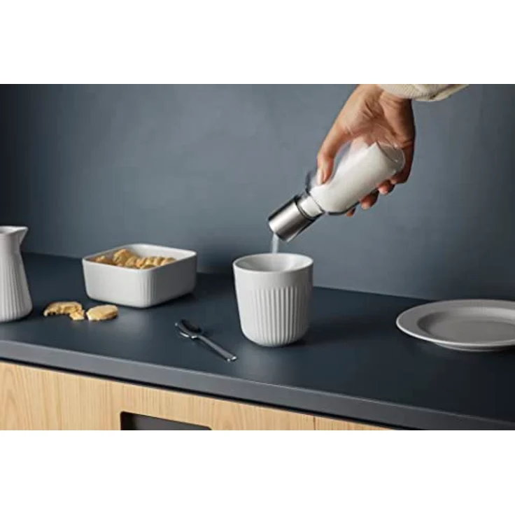 Eva Solo Zuckerdose Zuckerspender 350 ml, Edelstahl und Kunststoff, Hygienisches Design mit Kippmechanismus, Transparent – Bild 2