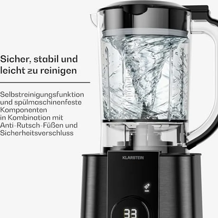 Klarstein Verosteel Küchenmaschine mit Kochfunktion, 1200 W, inklusive Mixer und To-Go-Behälter – Bild 6