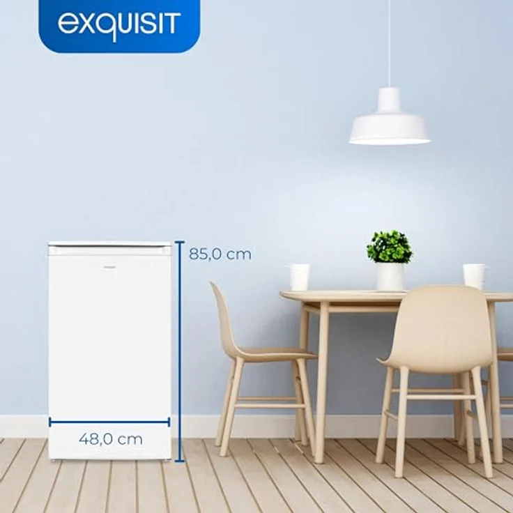 Exquisit Kühlschrank KS117-3-040D weiss | 81 L Volumen | Kühlschrank mit Gefrierfach freistehend | Gemüsefach | Freistehender Kühlschrank mit Gefrierfach – Bild 4