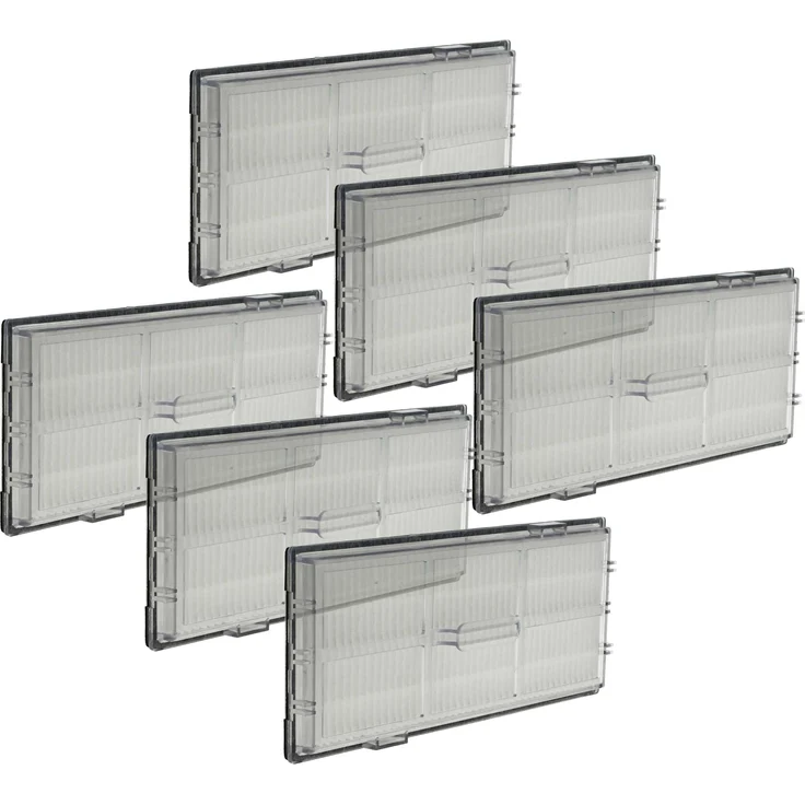 vhbw 6x Filter Ersatz für Roborock 8020082, Mikrovlies, E10 Filterklasse, transparent/schwarz/weiß