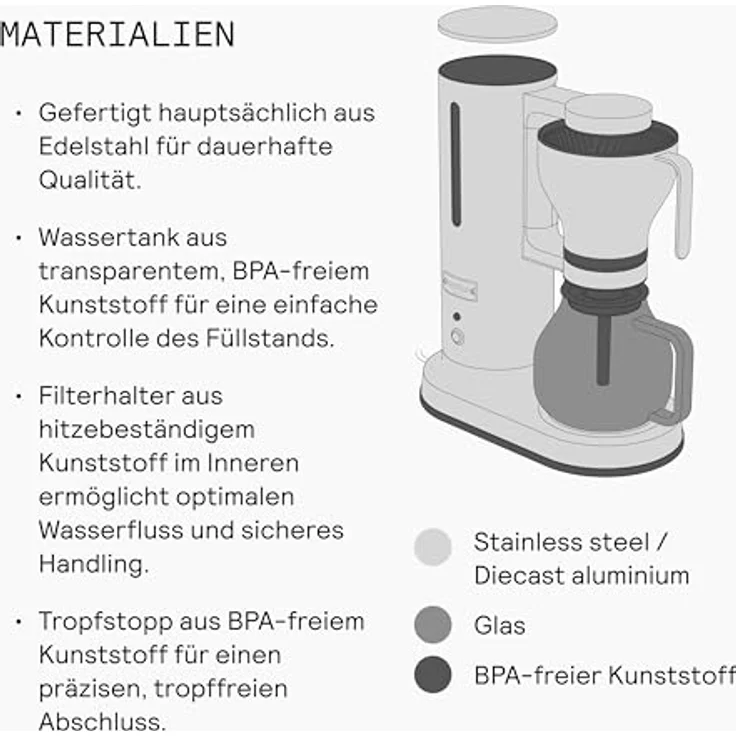 Aarke Coffee Maker, Filterkaffeemaschine von Aarke, Stainless Steel  – Bild 8