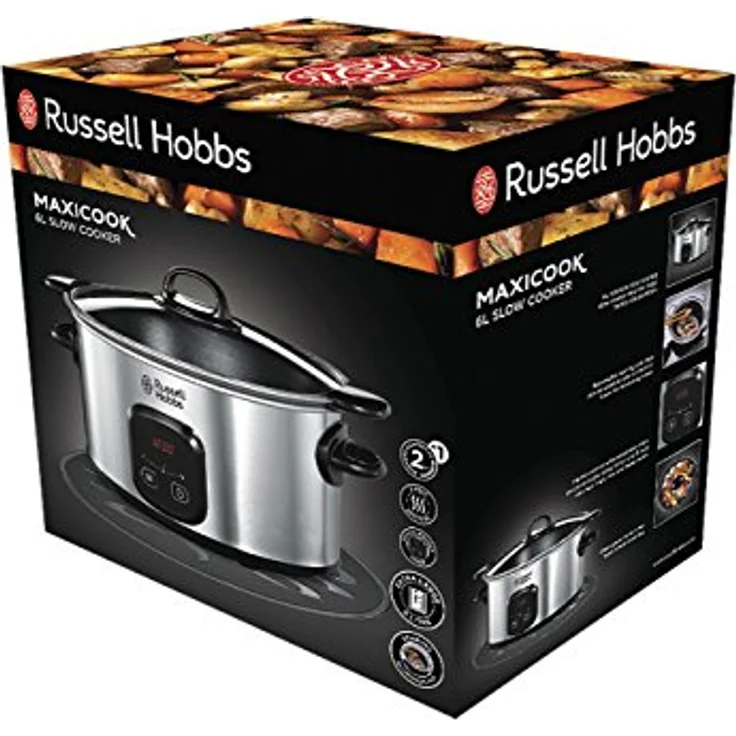 Russell Hobbs Digitaler Slow Cooker, Schongarer, einstellbare Garzeit, programmierbarer Timer, 6.0l, 3 Temperatureinstellungen, MaxiCook Slowcooker 22750-56 – Bild 3